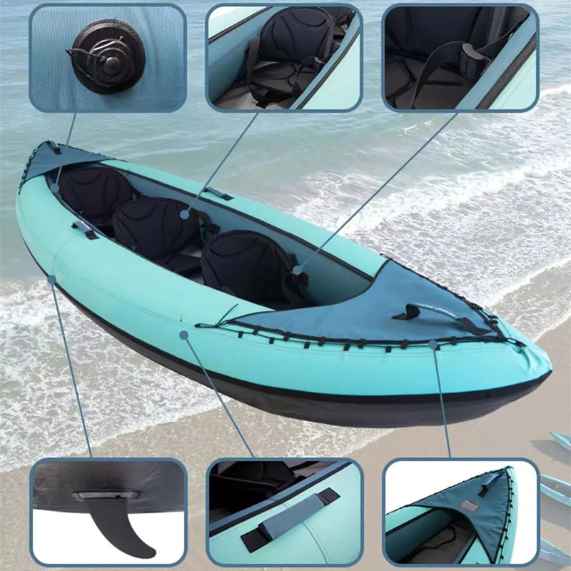 Turquoise Three Person Team Inflatable Kayak
